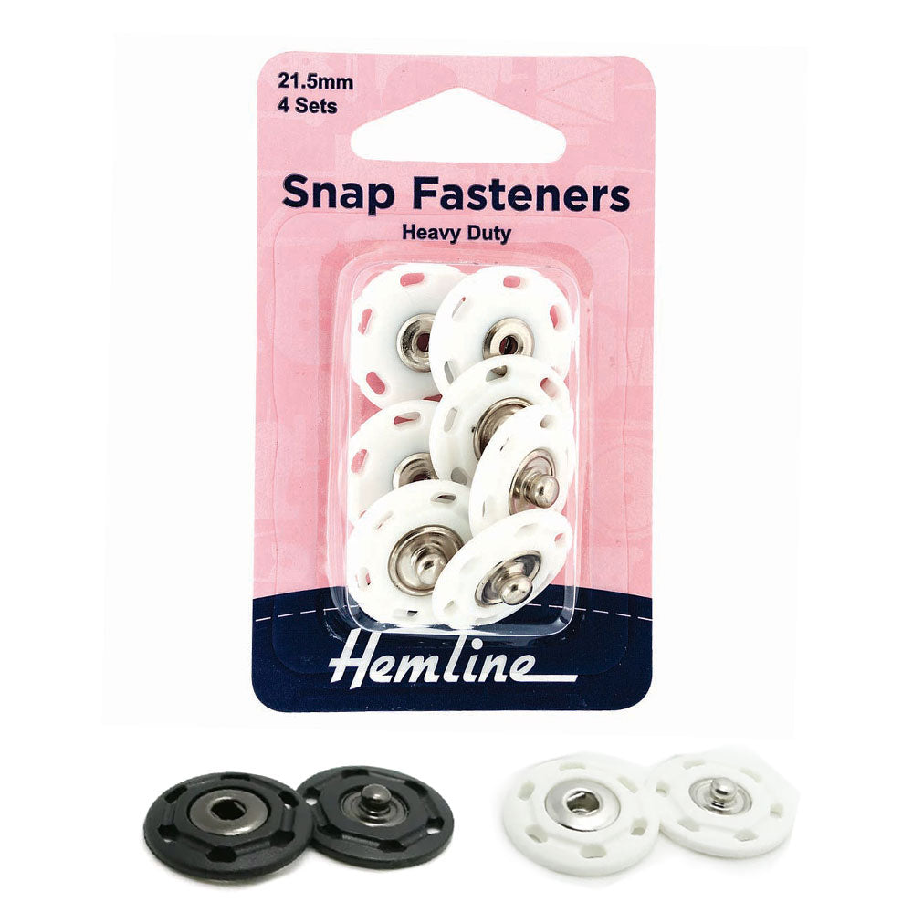 לחצניות תפירה 21.5 מ"מ לבן/שחור, 4 זוגות