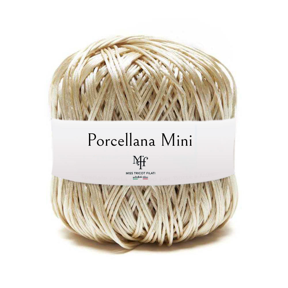 שרוך מבריק לסריגת תיקים ומקרמה 100g/85m PORCELLANA MINI