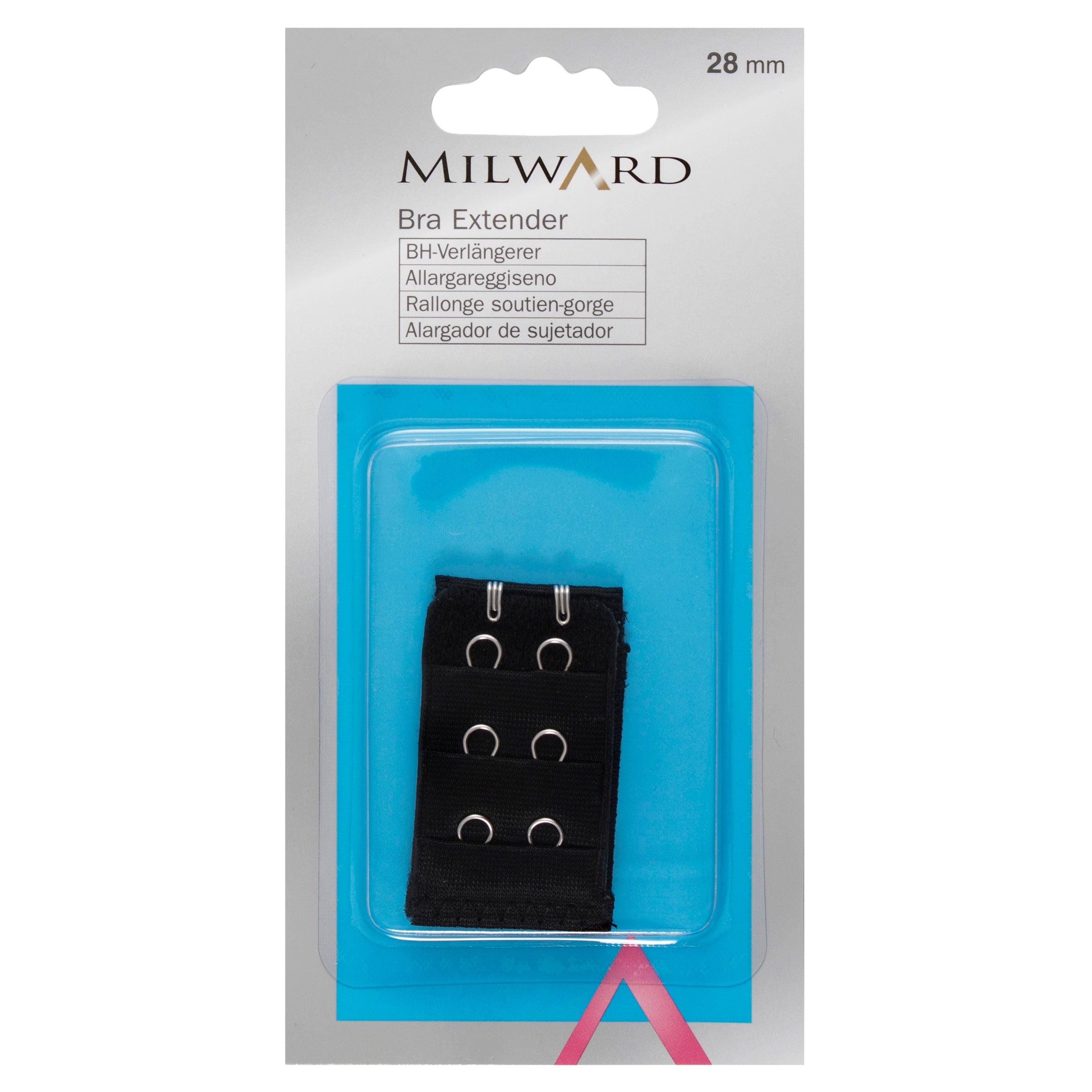 מאריך חזייה 2-3 קרסים 28-50 מ"מ לבן/גוף/שחור