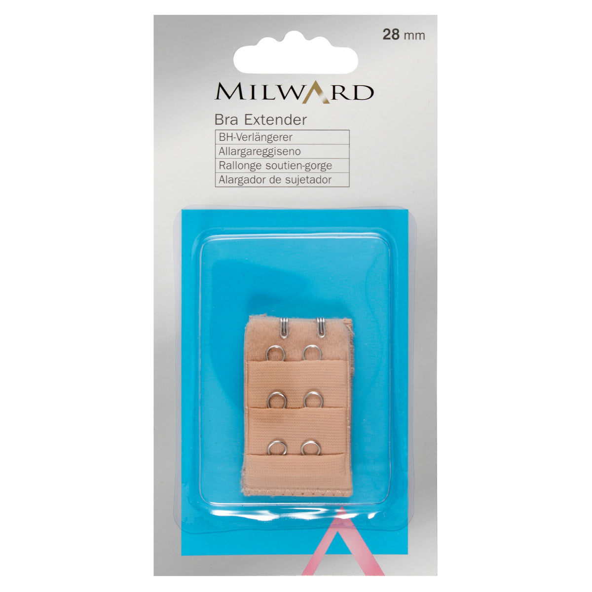 מאריך חזייה 2-3 קרסים 28-50 מ"מ לבן/גוף/שחור