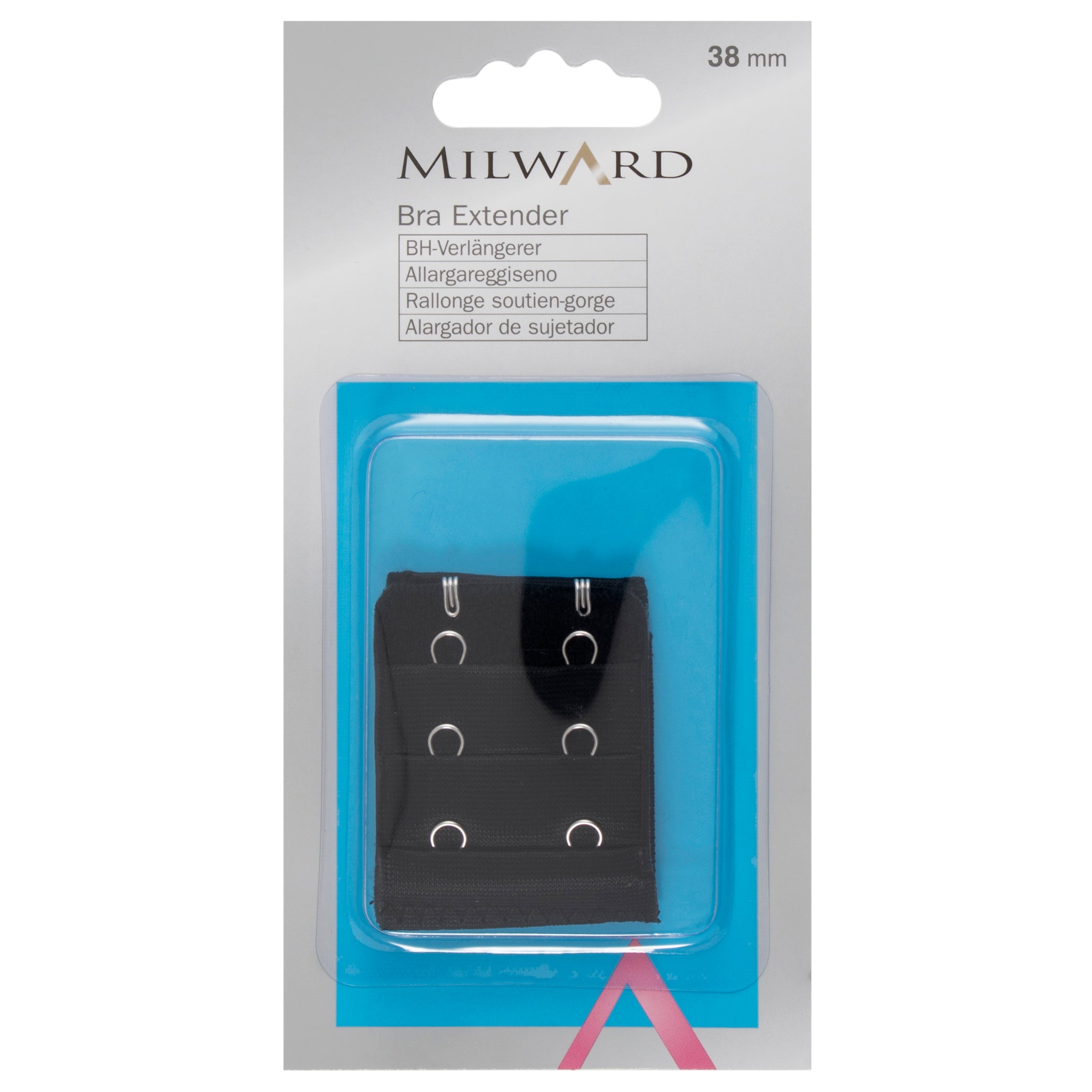 מאריך חזייה 2-3 קרסים 28-50 מ"מ לבן/גוף/שחור