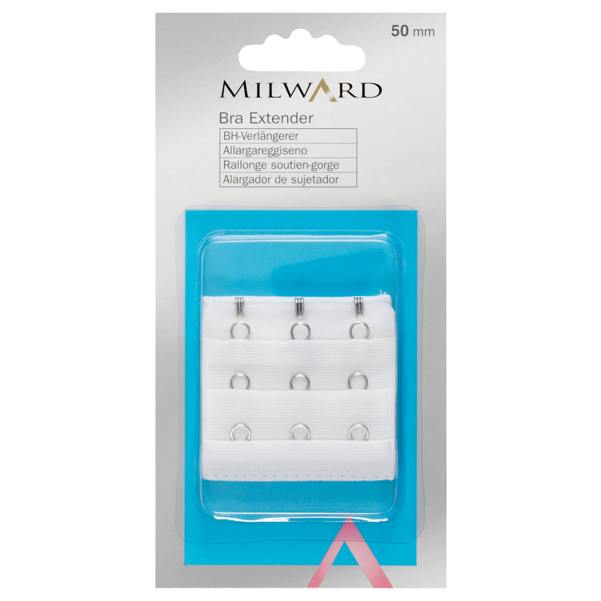 מאריך חזייה 2-3 קרסים 28-50 מ"מ לבן/גוף/שחור