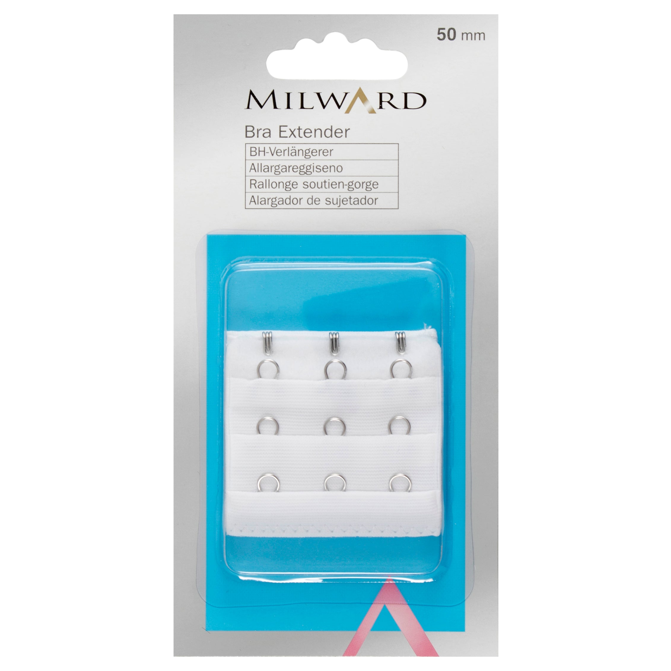 מאריך חזייה 2-3 קרסים 28-50 מ"מ לבן/גוף/שחור