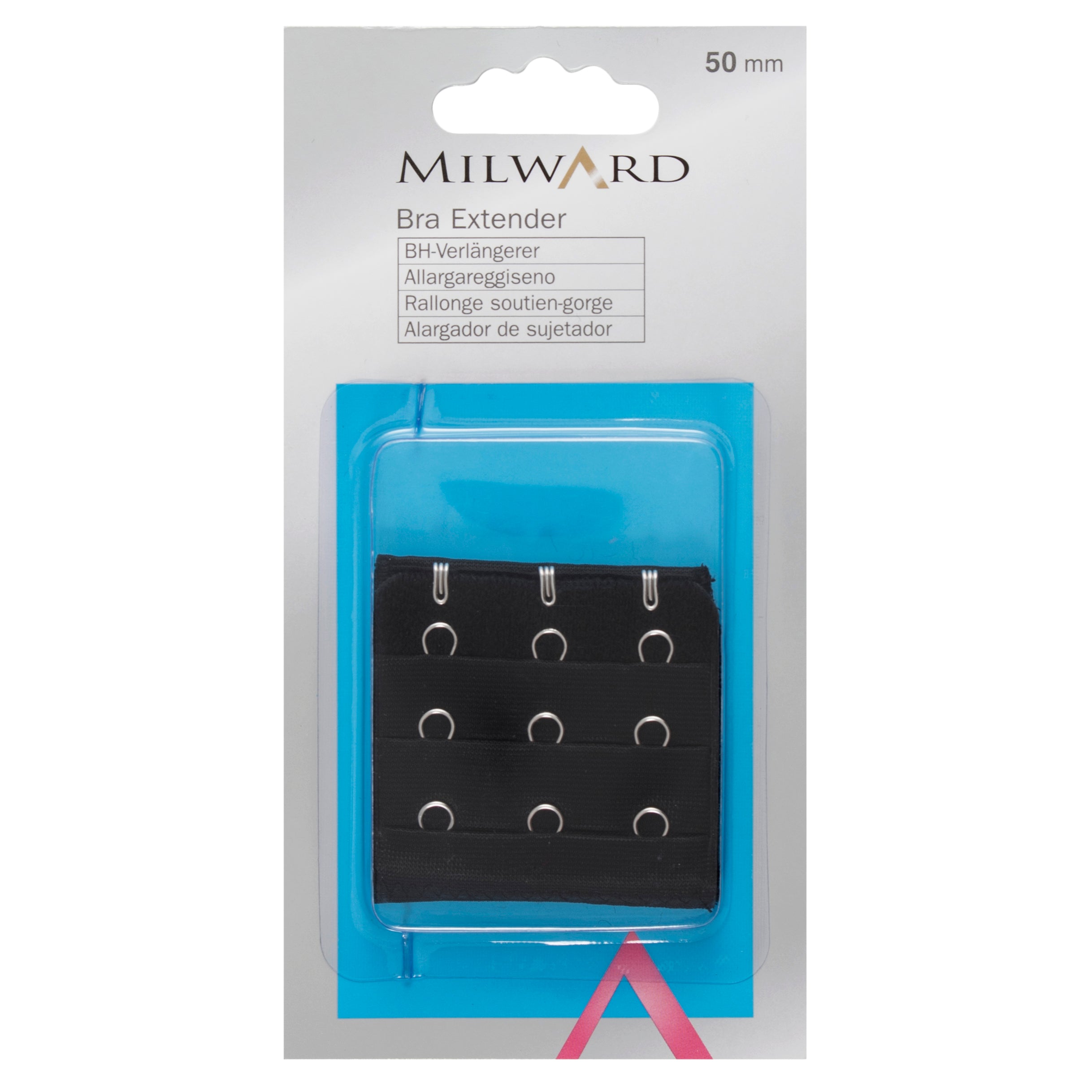 מאריך חזייה 2-3 קרסים 28-50 מ"מ לבן/גוף/שחור