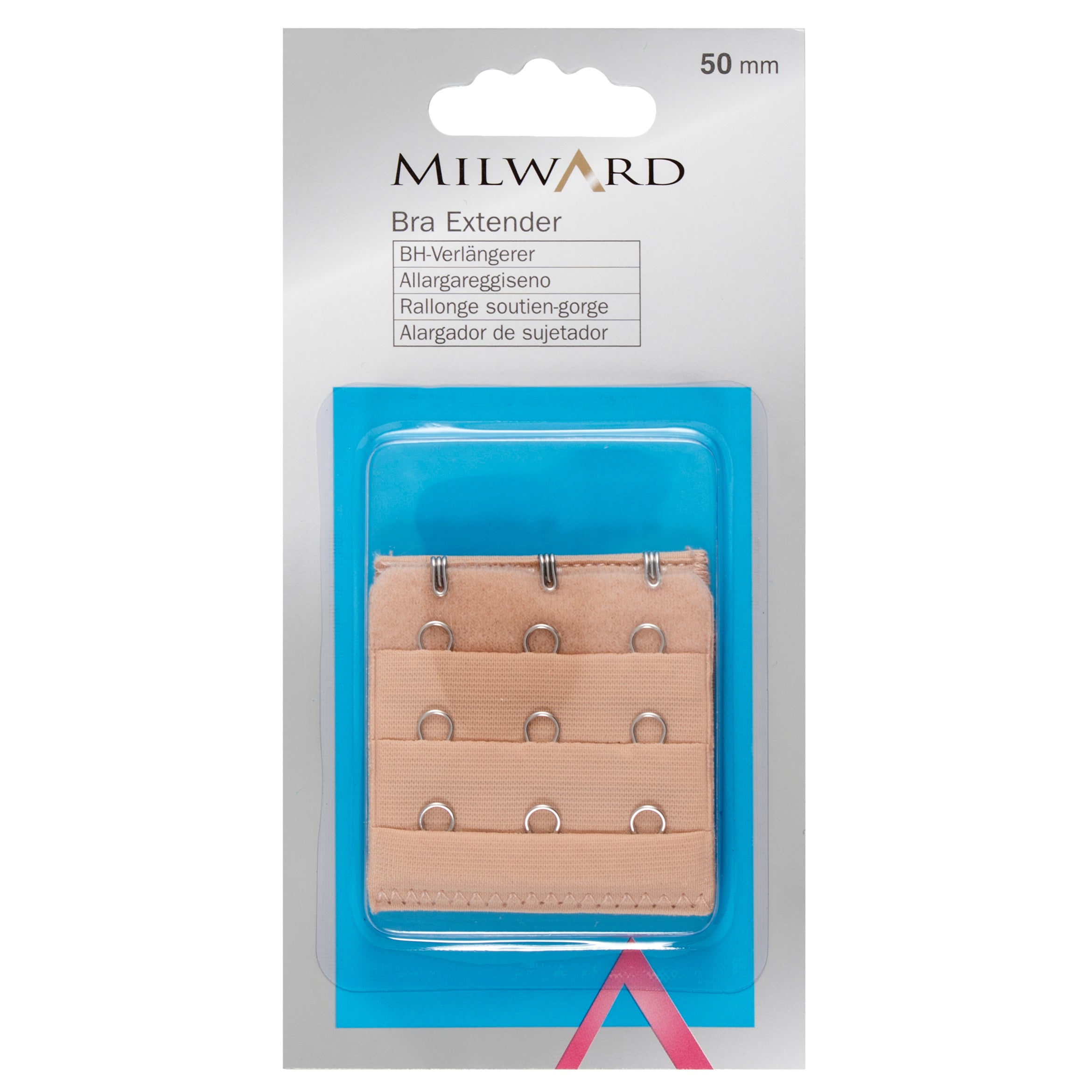 מאריך חזייה 2-3 קרסים 28-50 מ"מ לבן/גוף/שחור