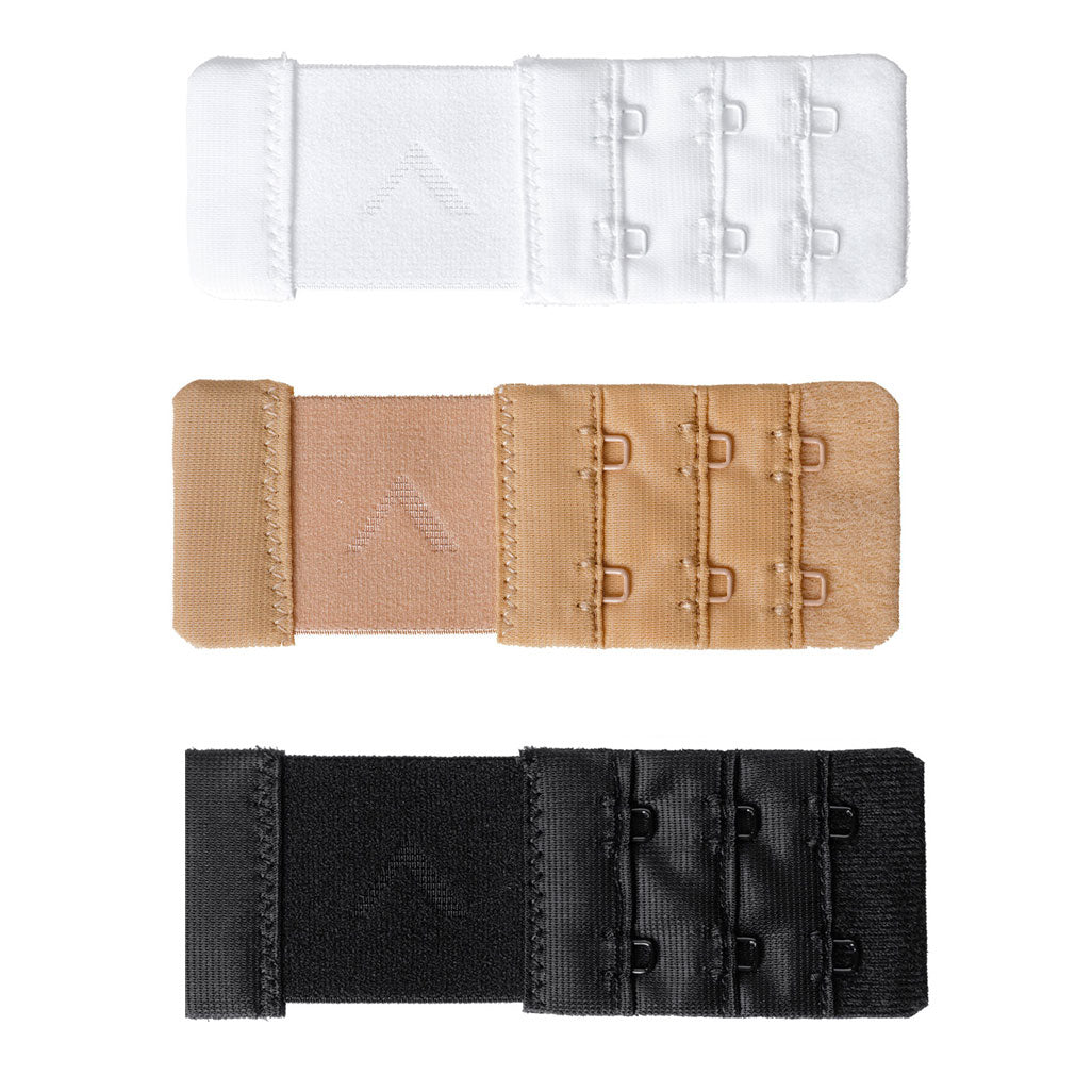 מאריך חזייה 2-3 קרסים 28-50 מ"מ לבן/גוף/שחור