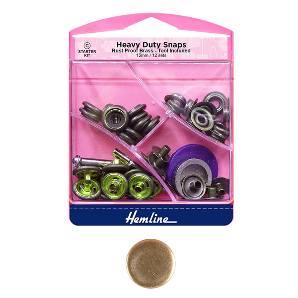 לחצניות פליז עתיק 15 מ״מ לבדים עבים ותיקים