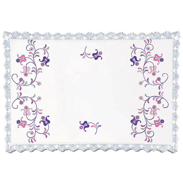 מפית רקמה מסורתית עם תחרה לשולחן השבת 35X55 ס״מ 1022.9101