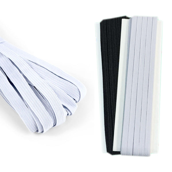 גומי תחתונים לבן/שחור - רוחב 0.8-1.2 ס״מ, חבילה 10 מטר