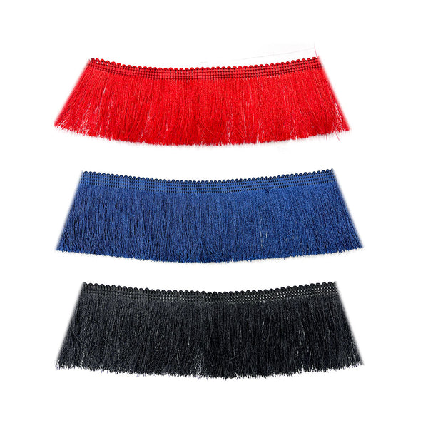 פרנזים סטן עדין אדום/כחול/שחור 6 ס״מ