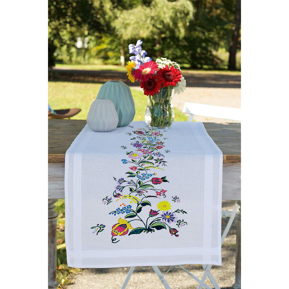 מפת ראנר ״שבת פרחוני״ לרקמה מסורתית 40X100 ס״מ 609.8819