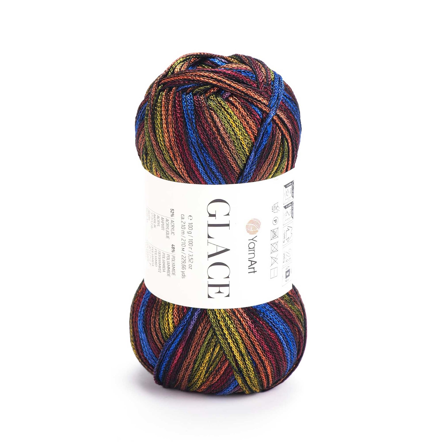 Glace חוט סריגה מבריק רך ועמיד לבגדים ואביזרים 100g/210m
