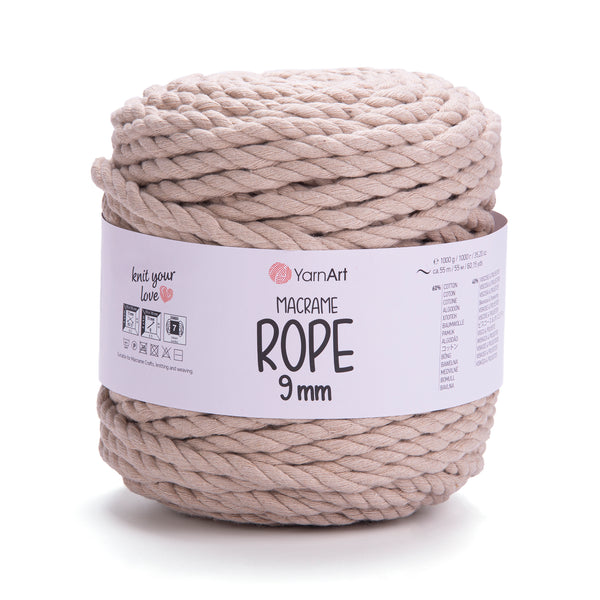חוט מקרמה עבה 9 מ״מ MACRAME ROPE 9 mm