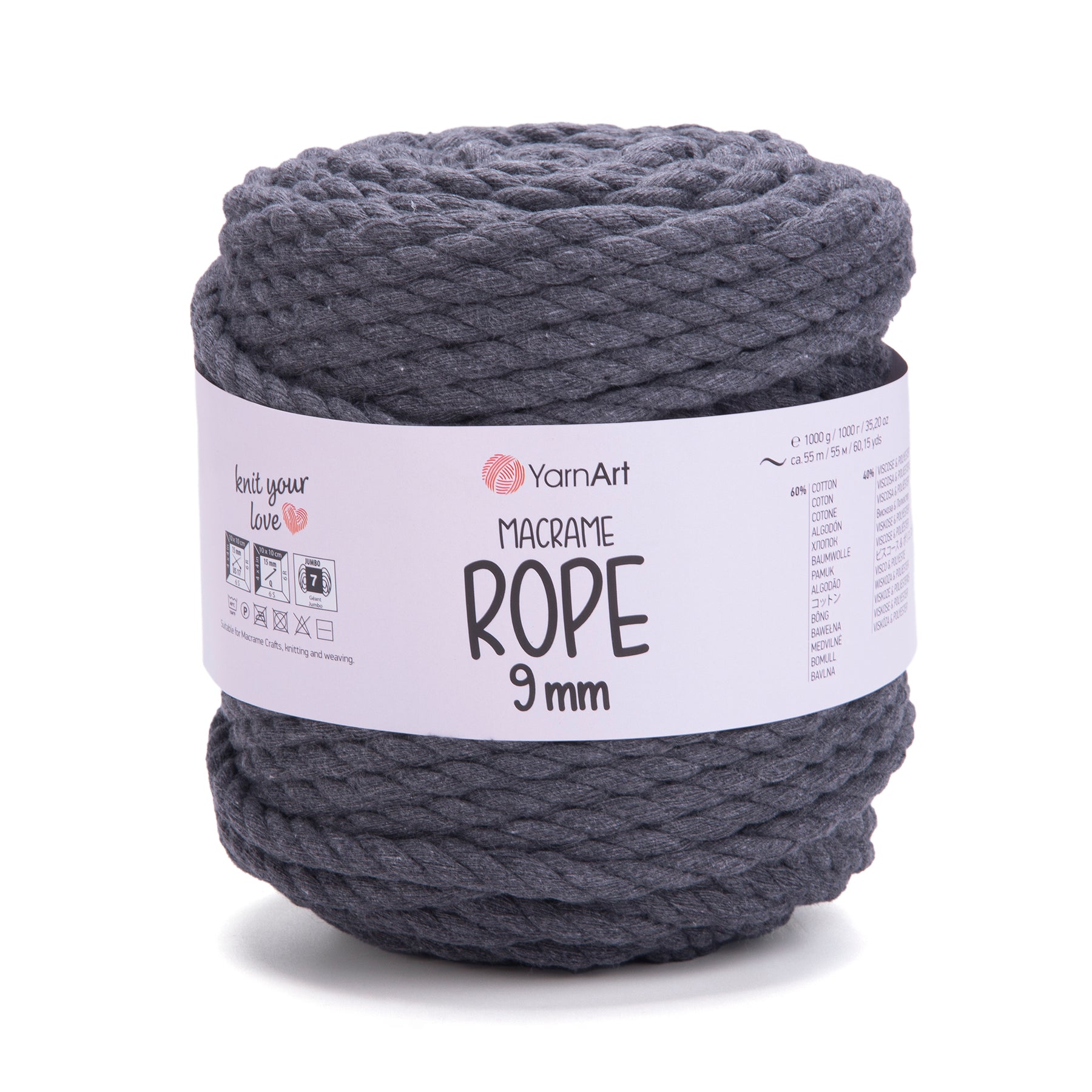 חוט מקרמה עבה 9 מ״מ MACRAME ROPE 9 mm