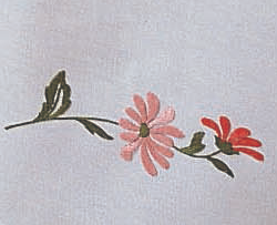 ערכת רקמה - מפת שולחן בגודל 180X140 ס"מ - פרחים ורודים 100% כותנה