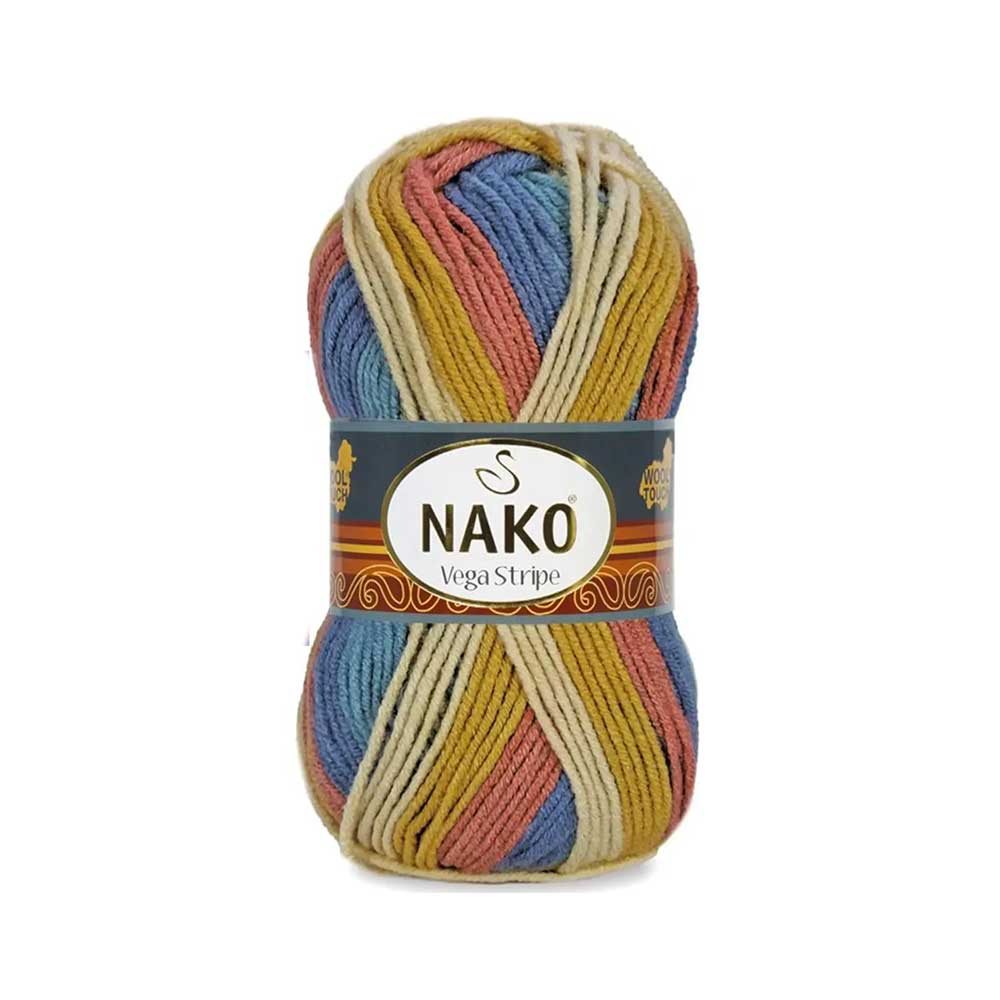 צמר מתחלף פסים למסרגות 4-6 VEGA STRIPE