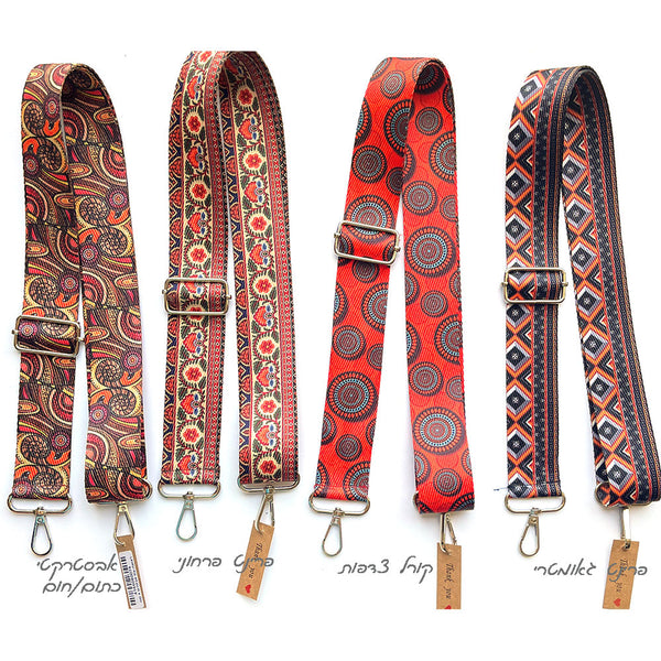 רצועה לתיק צד בגוון כתום חום