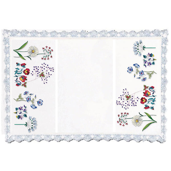 מפית רקמה מסורתית ״הגן הקסום״ לשולחן השבת 35X55 ס״מ 1022.9099