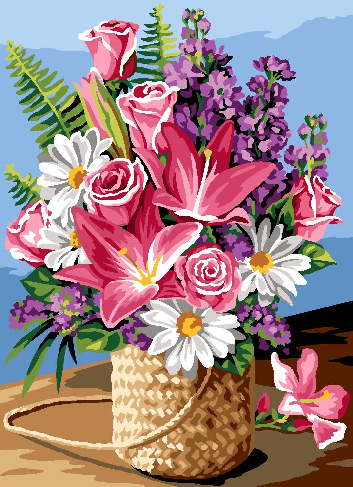 בד קנבס לרקמה עם ציור מודפס בגודל 45X60 ס״מ 929.736