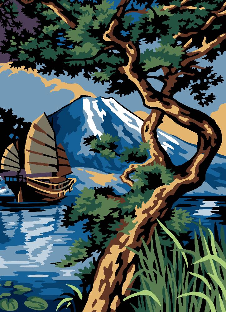 בד קנבס לרקמה עם ציור מודפס בגודל 45X60 ס״מ 929.752