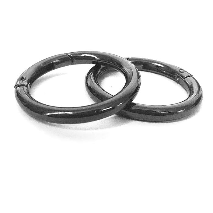 זוג טבעות קליפס שחור לתיק 