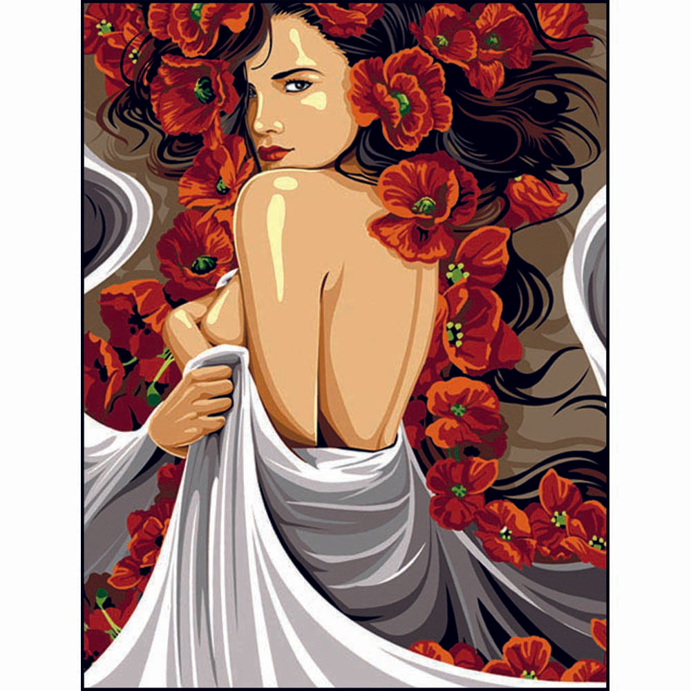 בד קנבס לרקמה עם ציור מודפס בגודל 60X80 ס״מ 981.160