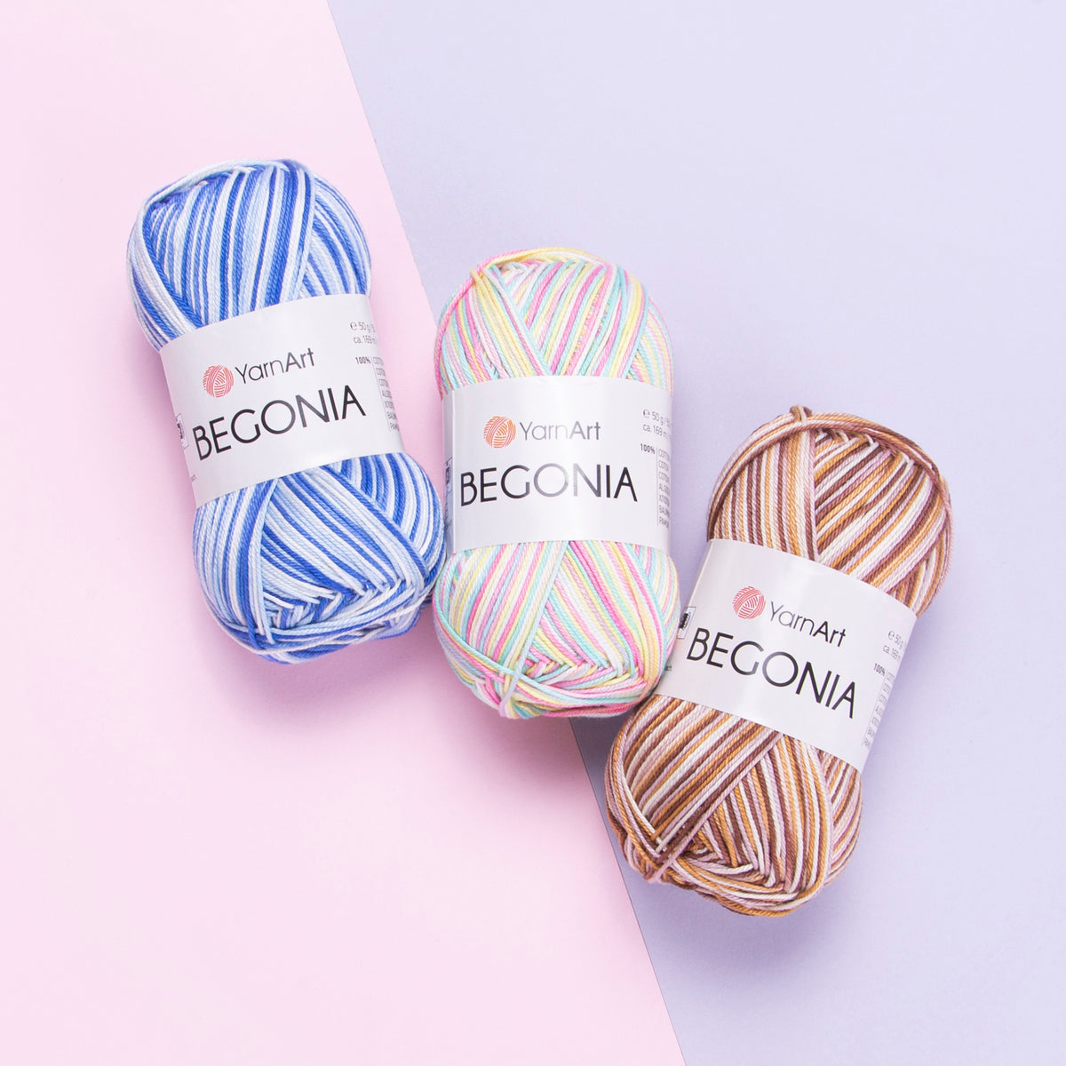 חוטי כותנה לסריגת יד BEGONIA MELANGE
