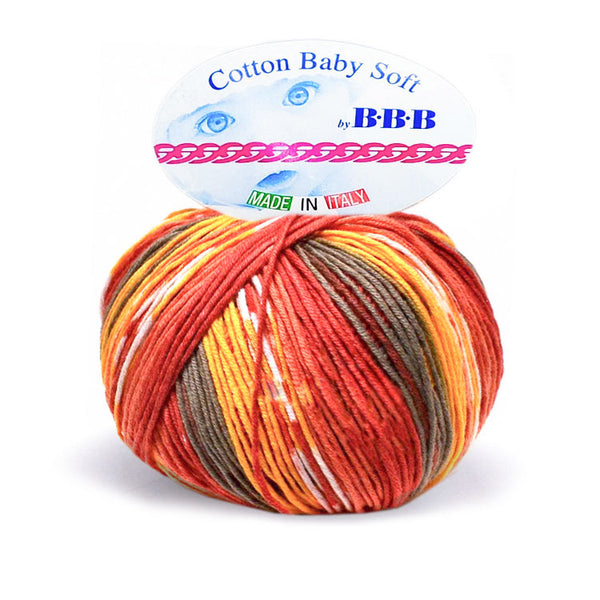 חוט כותנה צבעונית לתינוק Cotton Baby Soft 50g/179m