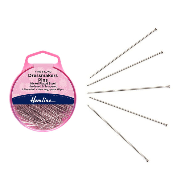 סיכות תפירה מקצועיות מפלדה כסף 33x0.61 מ"מ, 25 גרם