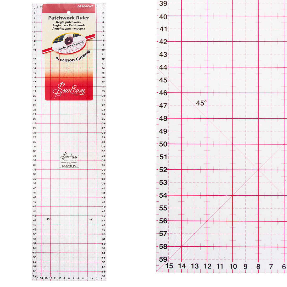 סרגל טלאים (Patchwork) – ‎60 × 16 ס״מ