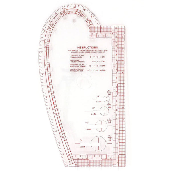 סרגל עקומה רב שימושי 35X19 ס״מ