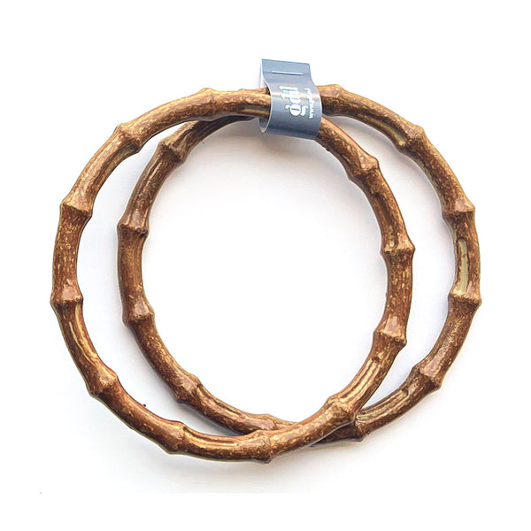 זוג ידיות תיק דמוי עץ צורת O