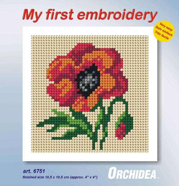 ערכת רקמה למתחילים – פרח הפרג הראשון שלי