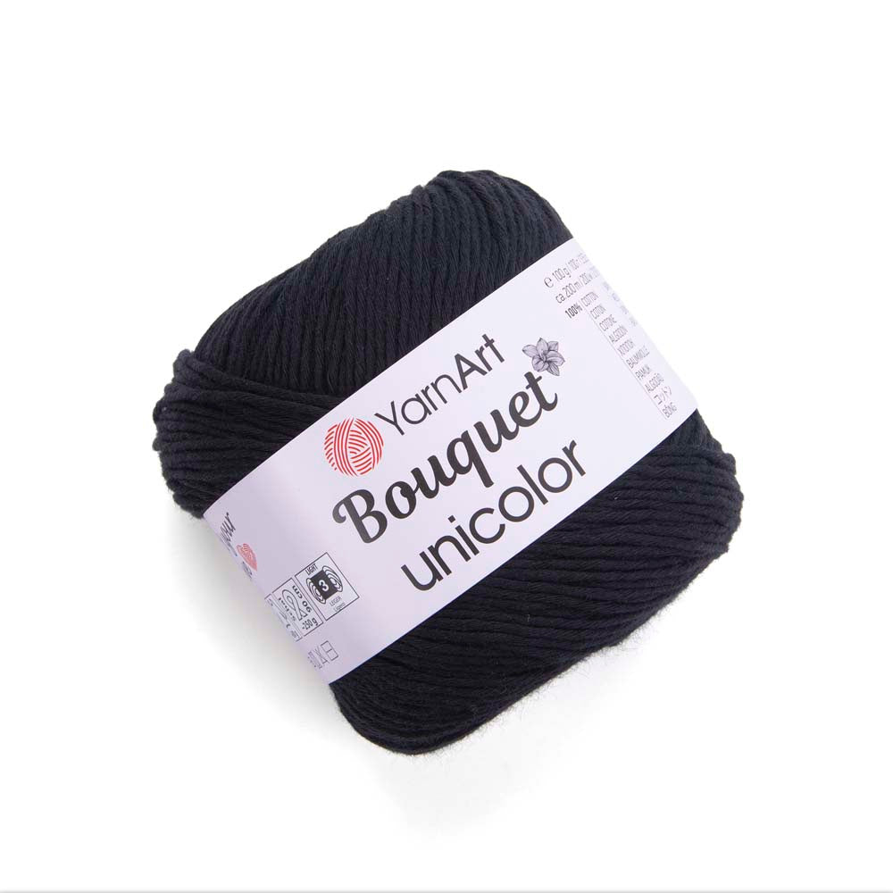 חוטי כותנה לסריגת יד BOUQUET UNICOLOR 100g/200m