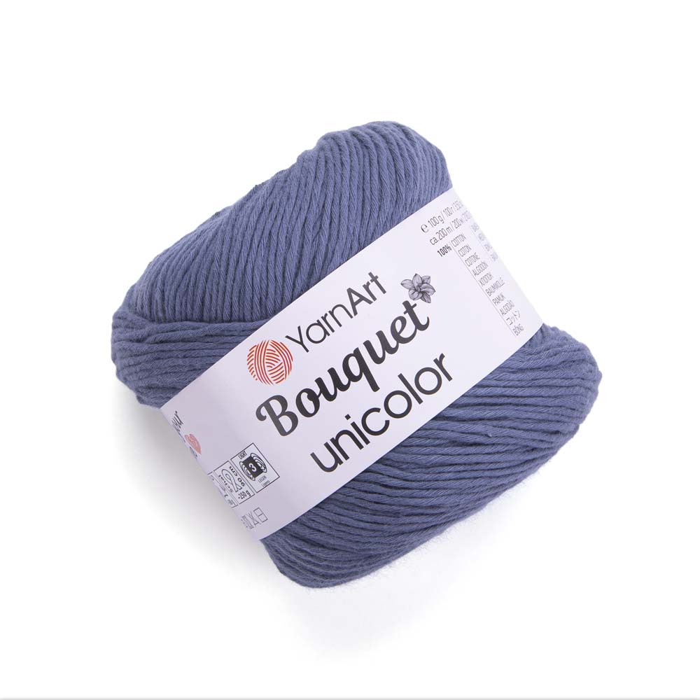 חוטי כותנה לסריגת יד BOUQUET UNICOLOR 100g/200m