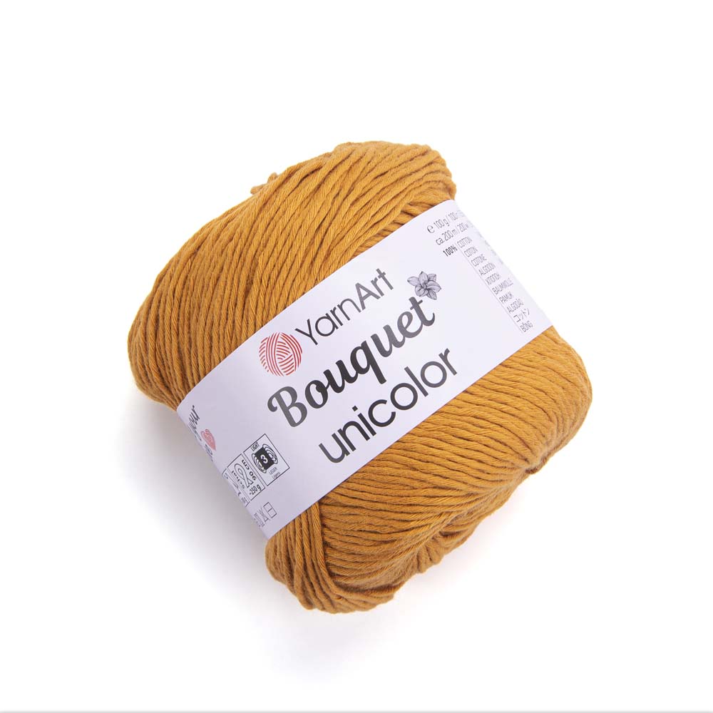 חוטי כותנה לסריגת יד BOUQUET UNICOLOR 100g/200m