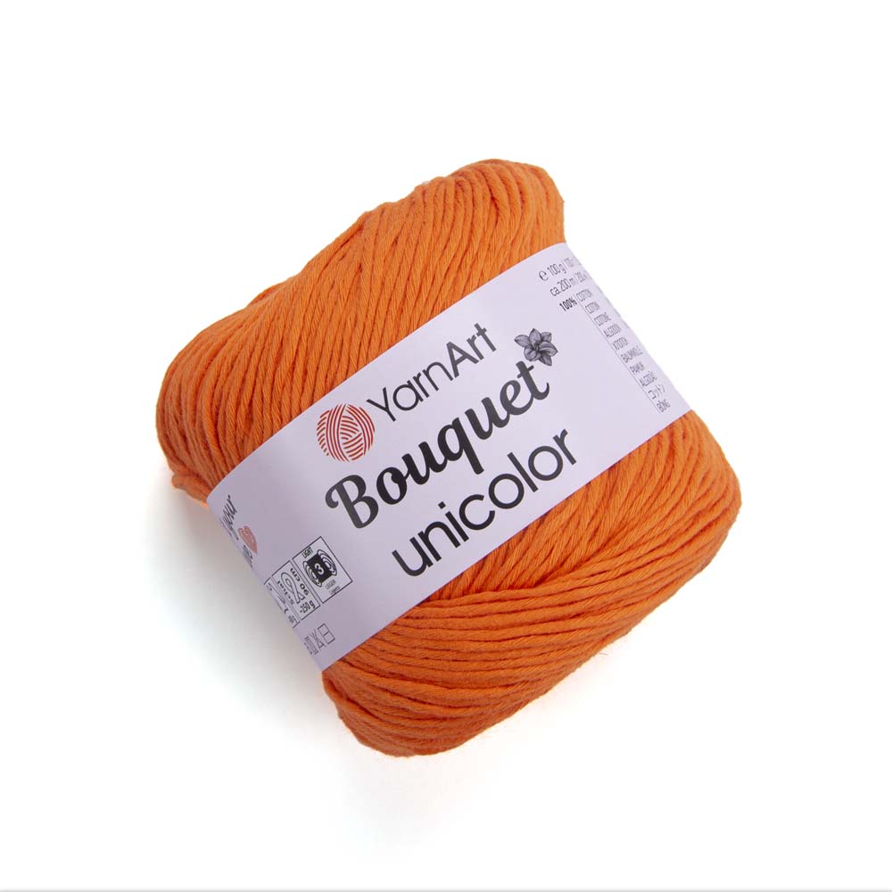 חוטי כותנה לסריגת יד BOUQUET UNICOLOR 100g/200m