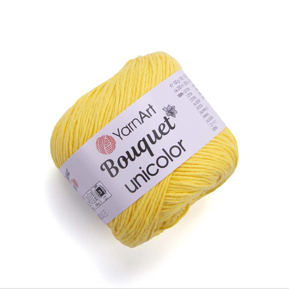 חוטי כותנה לסריגת יד BOUQUET UNICOLOR 100g/200m