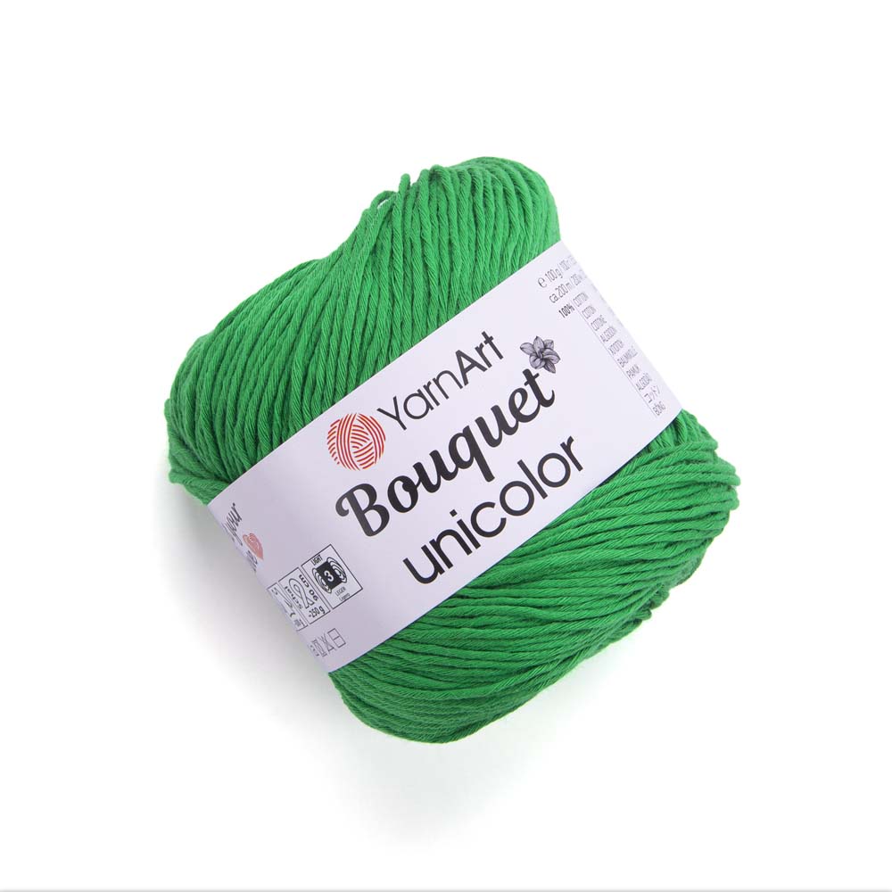 חוטי כותנה לסריגת יד BOUQUET UNICOLOR 100g/200m