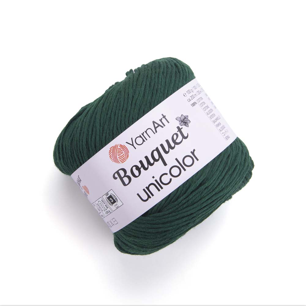 חוטי כותנה לסריגת יד BOUQUET UNICOLOR 100g/200m