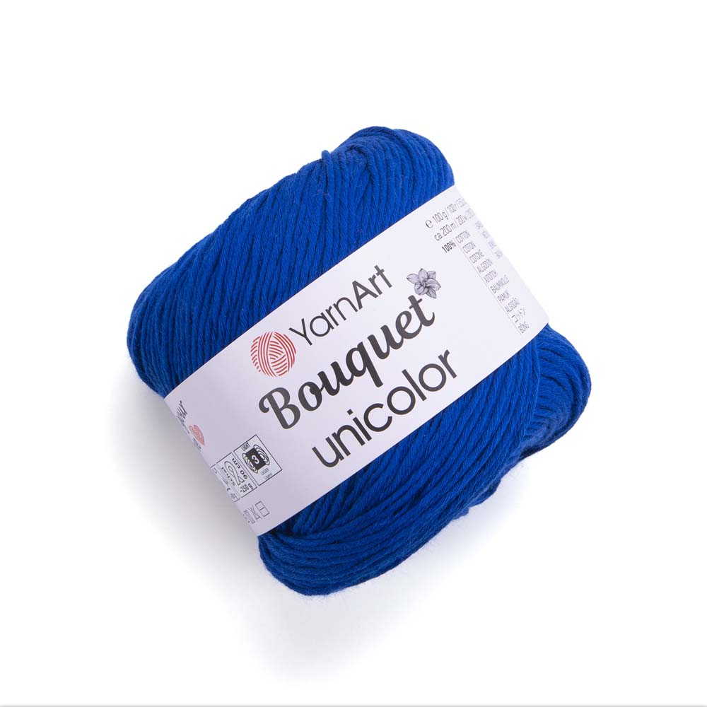 חוטי כותנה לסריגת יד BOUQUET UNICOLOR 100g/200m