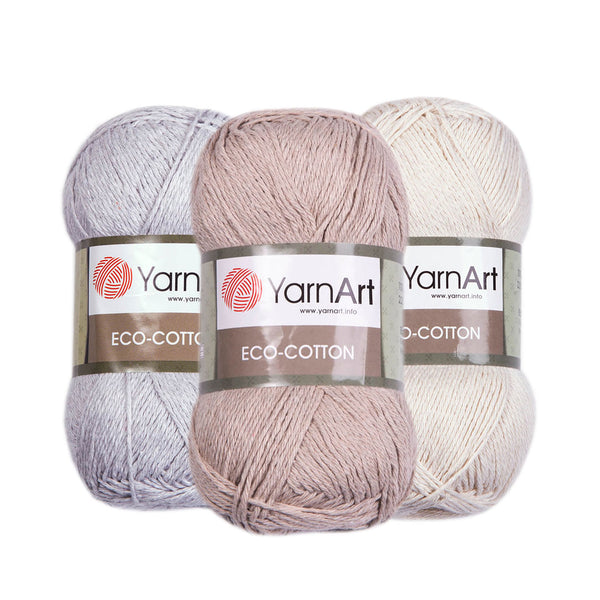 חוטי כותנה עבים לסריגת יד ECO COTTON 200g/220m