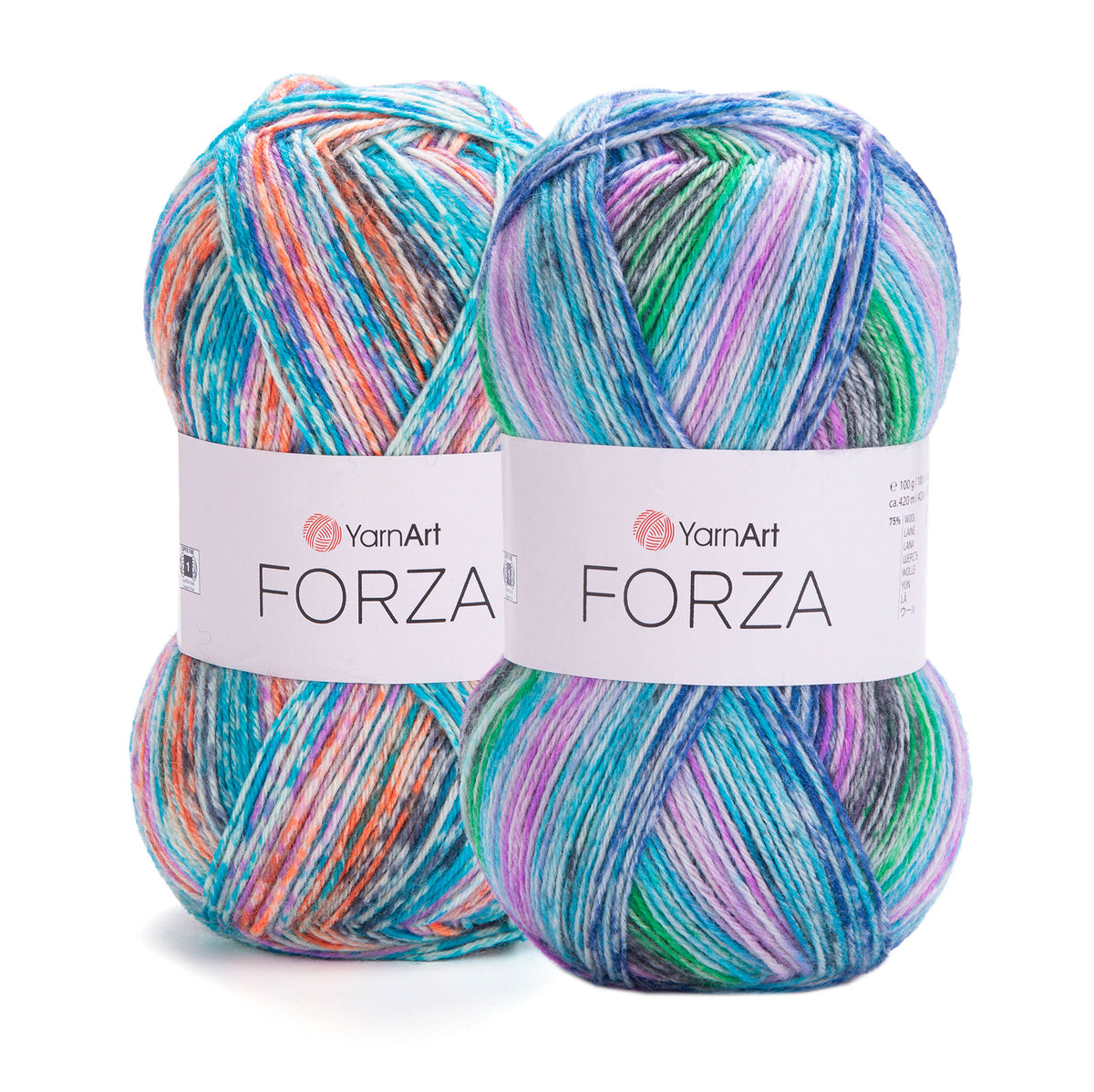 צמר צבעוני דק לסריגת גרביים FORZA