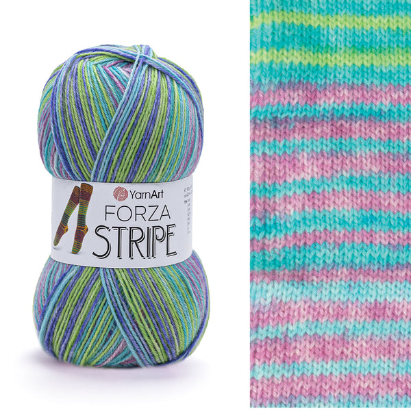 צמר פסים דק לסריגת גרביים FORZA STRIPE