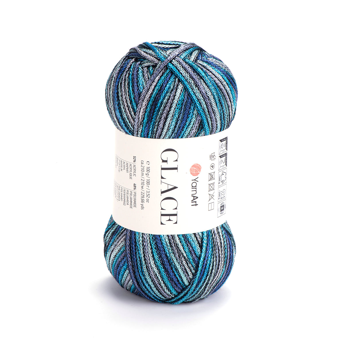 Glace חוט סריגה מבריק רך ועמיד לבגדים ואביזרים 100g/210m