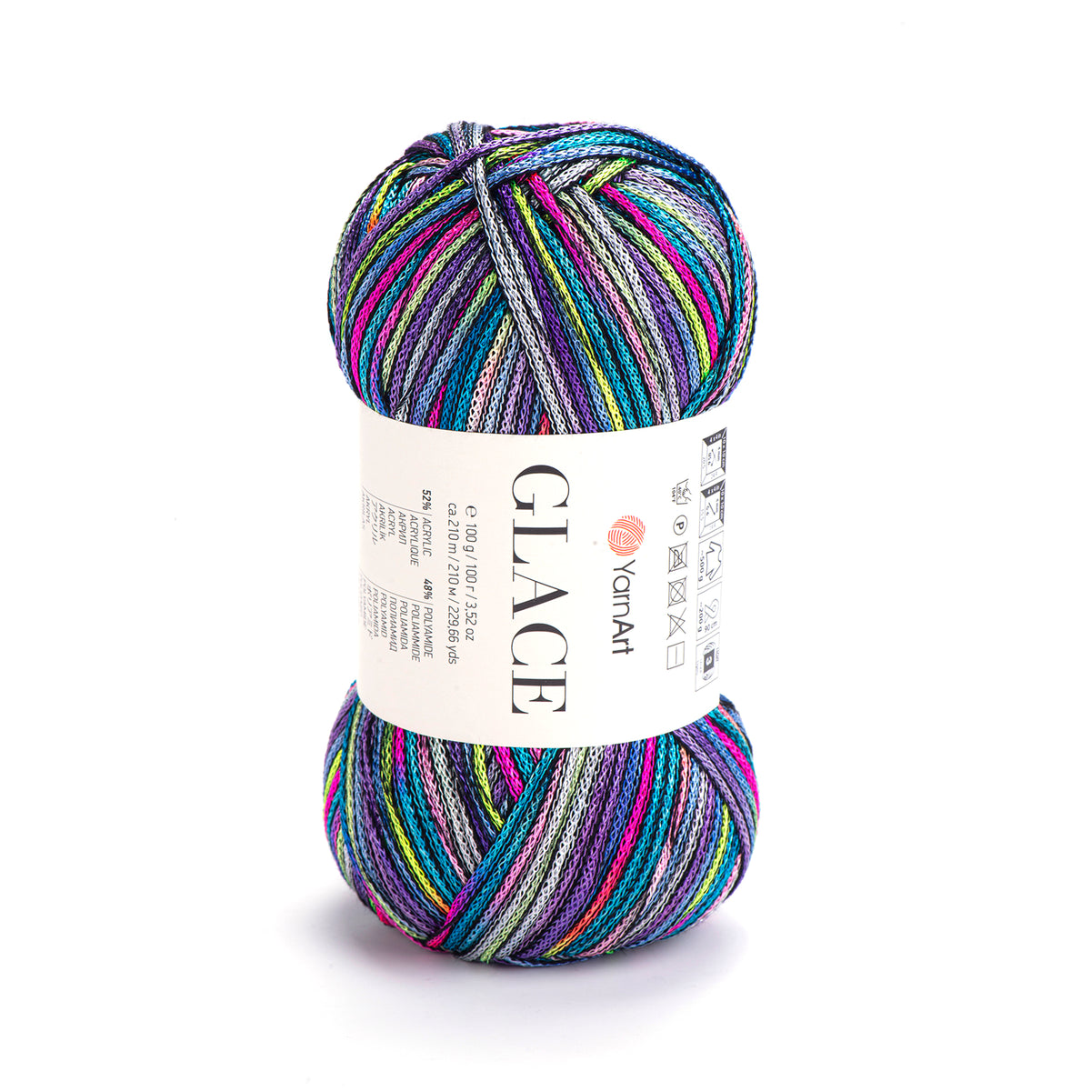 Glace חוט סריגה מבריק רך ועמיד לבגדים ואביזרים 100g/210m