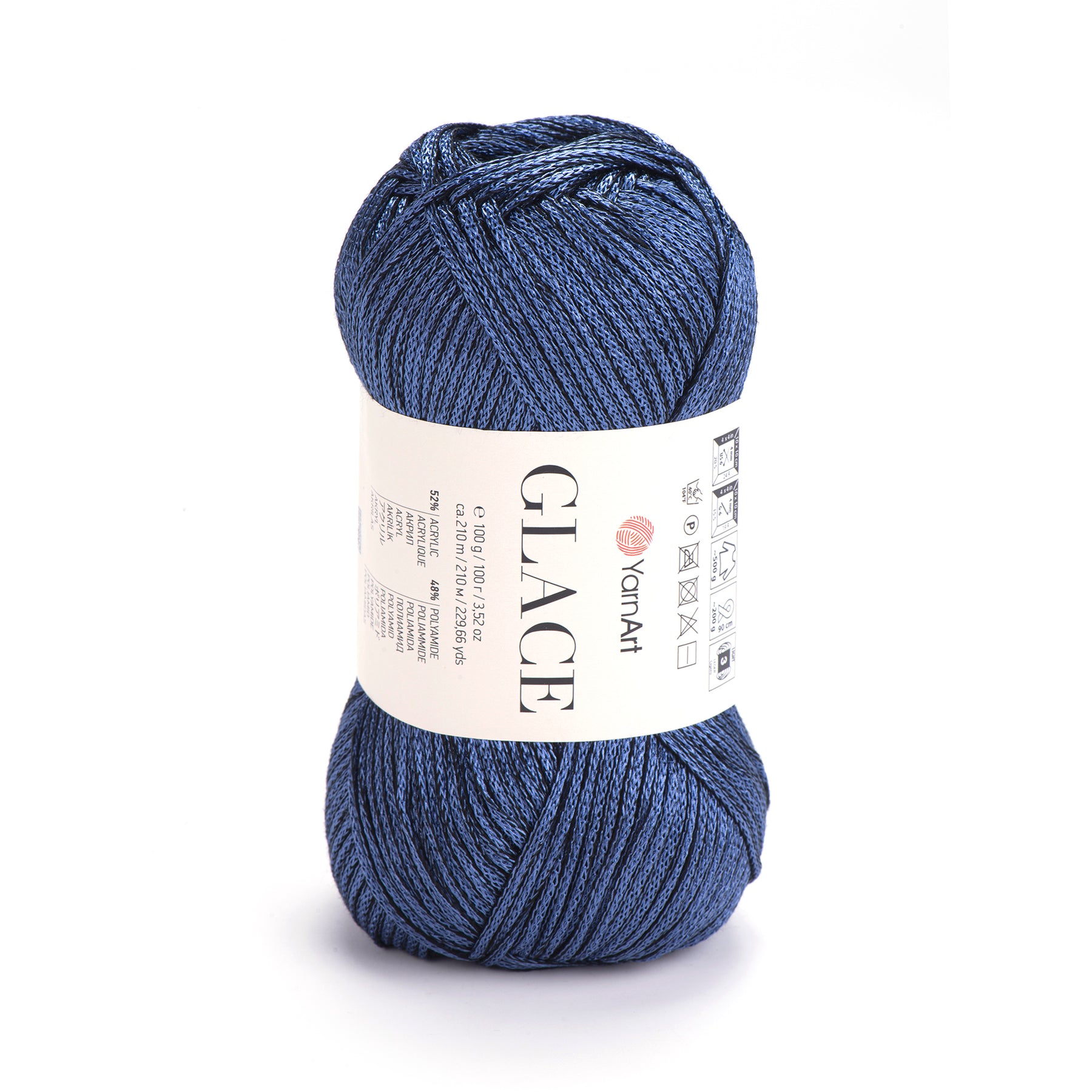 Glace חוט סריגה מבריק רך ועמיד לבגדים ואביזרים 100g/210m