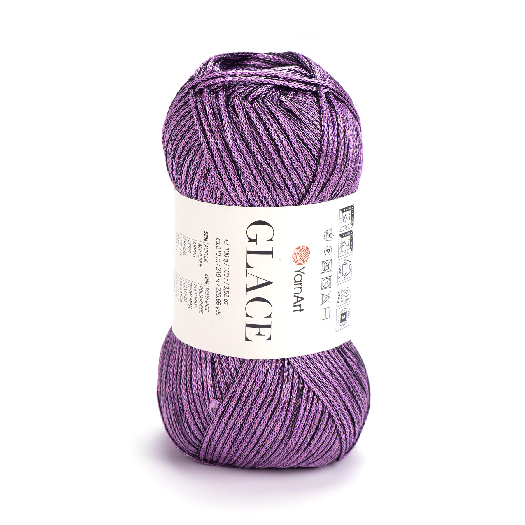 Glace חוט סריגה מבריק רך ועמיד לבגדים ואביזרים 100g/210m