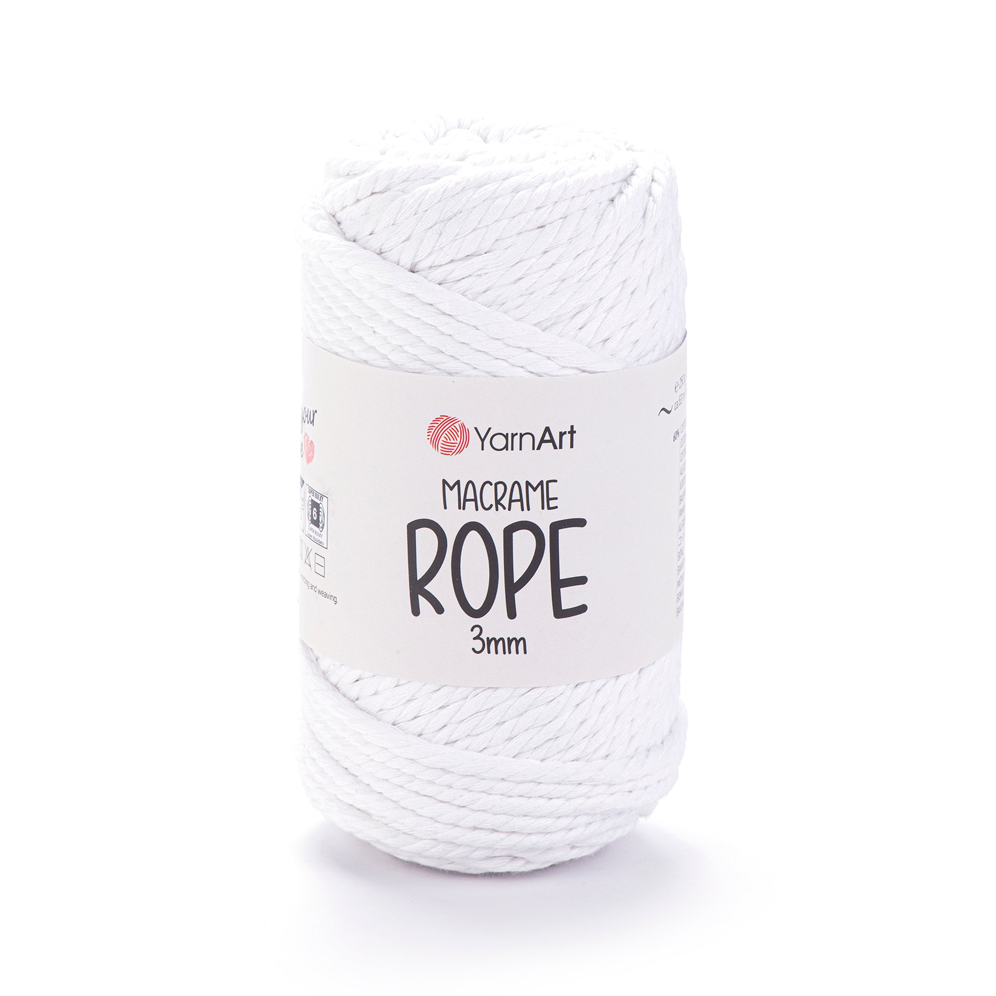 חוטי מקרמה לסריגה ועבודת יד MACRAME ROPE 3MM