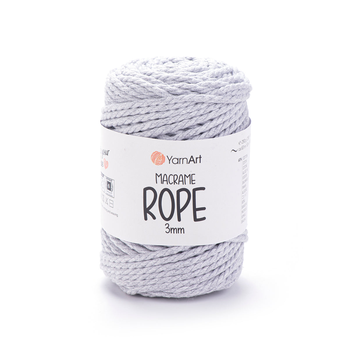 חוטי מקרמה לסריגה ועבודת יד MACRAME ROPE 3MM